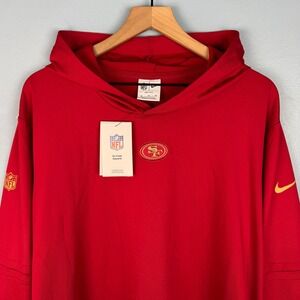 NEW Nike NFL San Francisco 49ers Dri-FIT Performance Hoodie Mens XL Red Logo